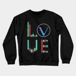 Vintage LOVE Stock Chart Vechain VET Coin Valentine Crypto Token Cryptocurrency Blockchain Wallet Birthday Gift For Men Women Kids Crewneck Sweatshirt